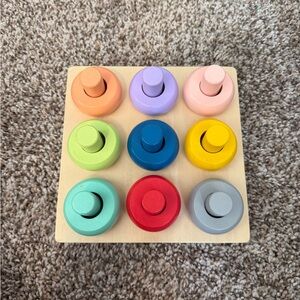 Wooden Color Stacking Peg Puzzle - Multi Color Kids Toy